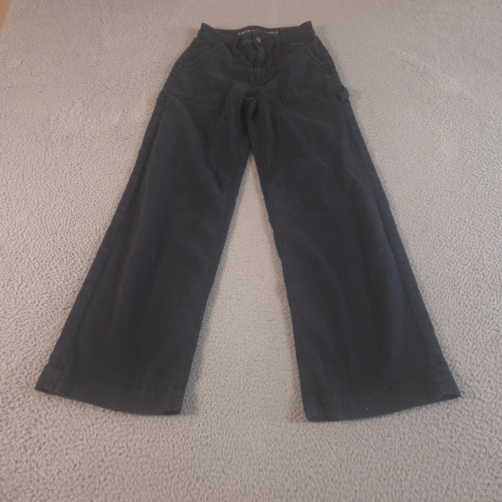 American Eagle Pants Womens 0 Super High-Rise Baggy Wide Leg Stretch Cotton